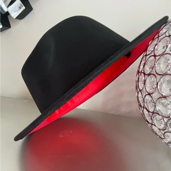 Black/Red Fedora - Picture 5 of 10